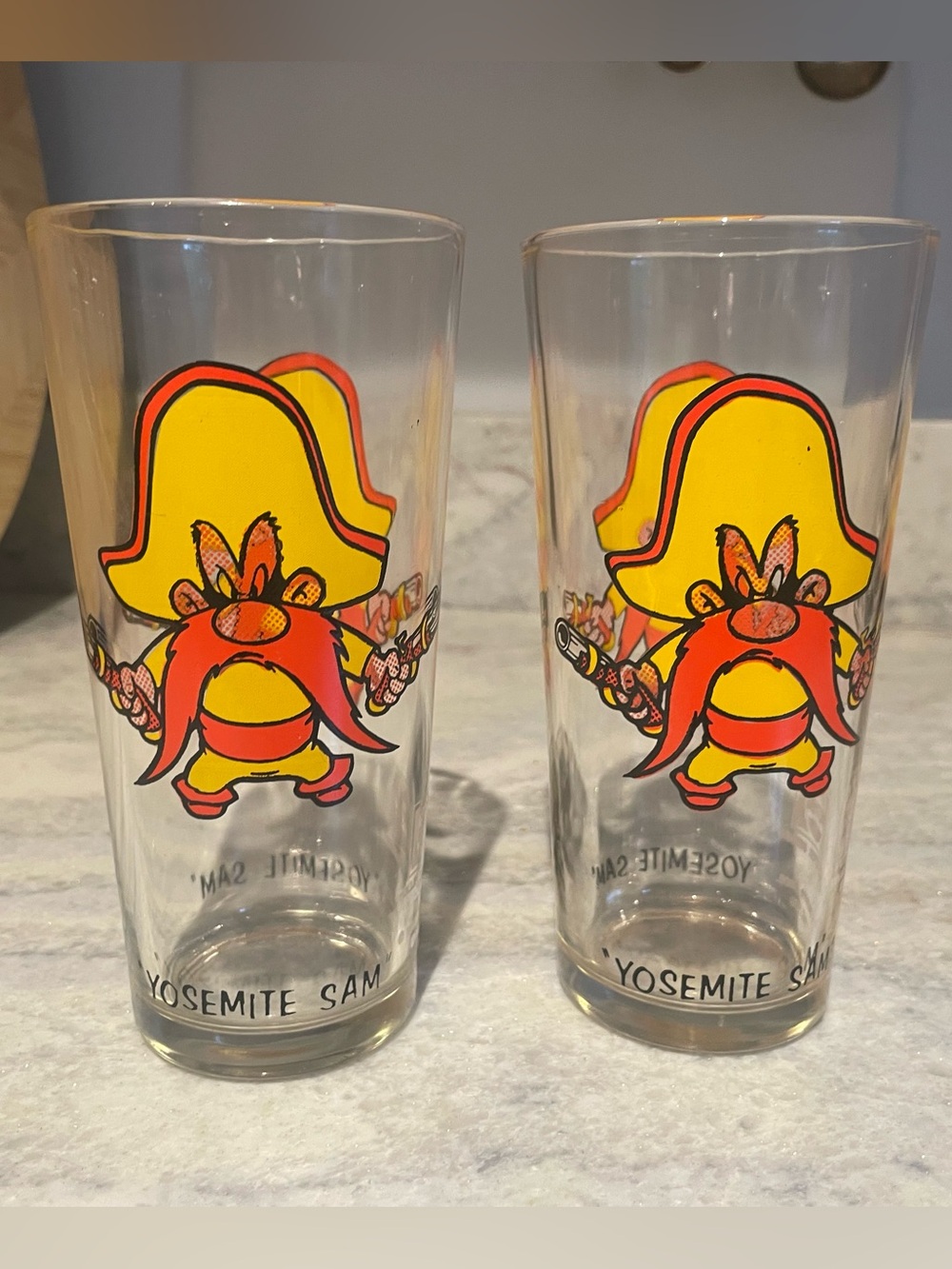 Pair of Vintage Yosemite Sam Glasses 1973 Pepsi Collector Series